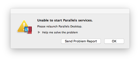 parallels for mac not responding